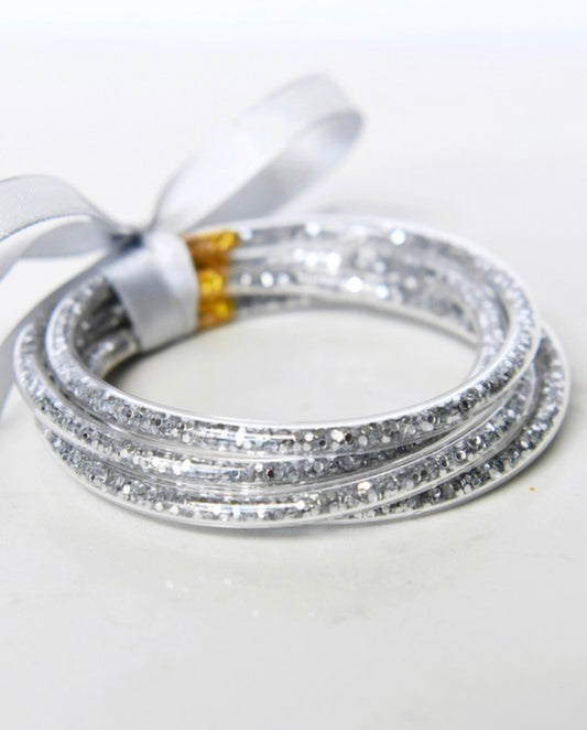 Confetti Tube Bracelets | Silver