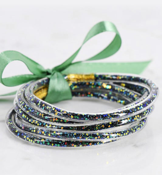Confetti Tube Bracelets | Dark Green