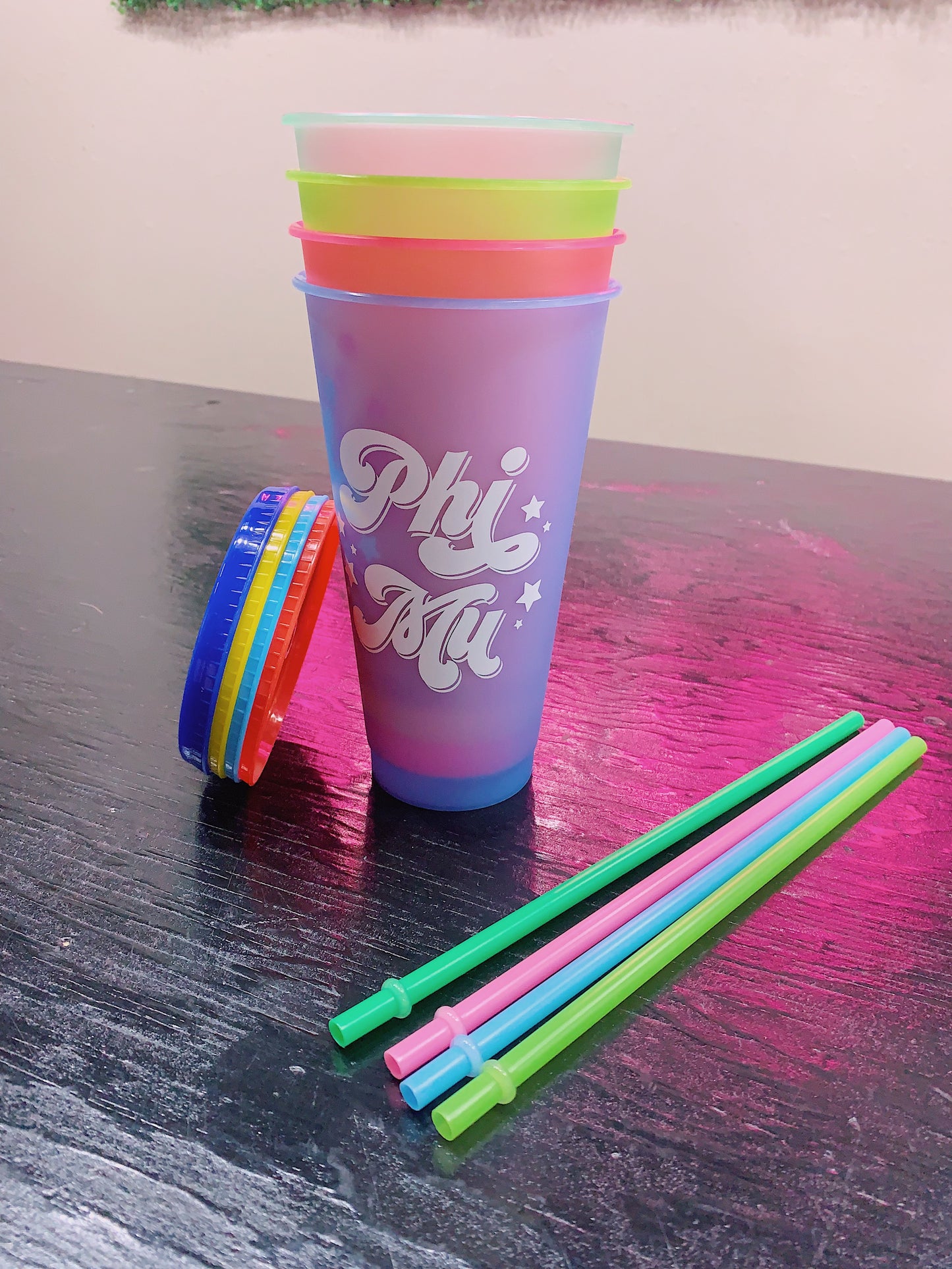 Phi Mu Color Changing Cups