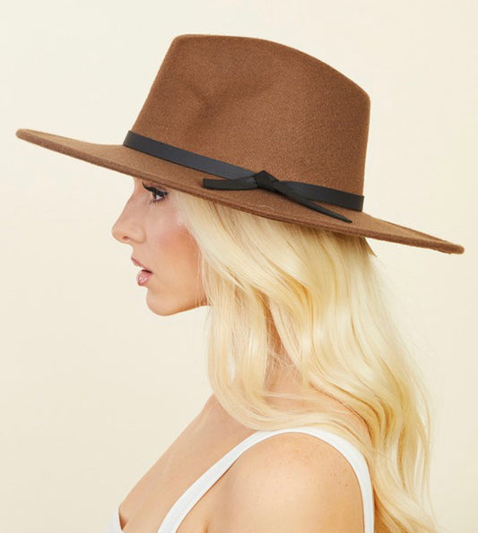 Faux Leather Strap Hat | Brown