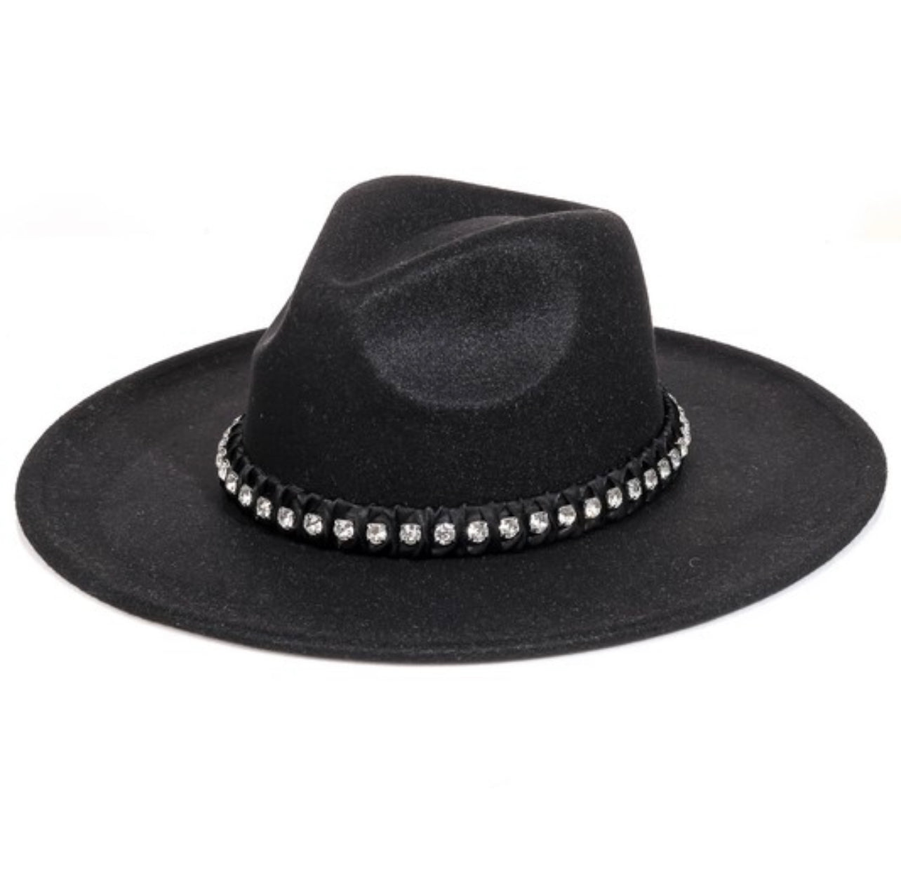 Rhinestone Black Hat