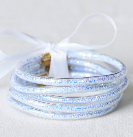 Confetti Tube Bracelets | White