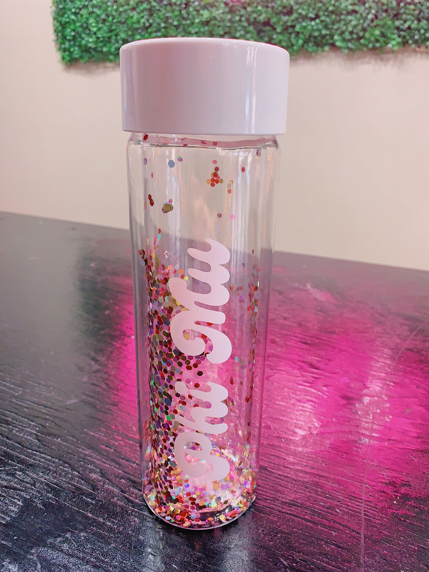 Phi Mu Sparkle Water Bottle
